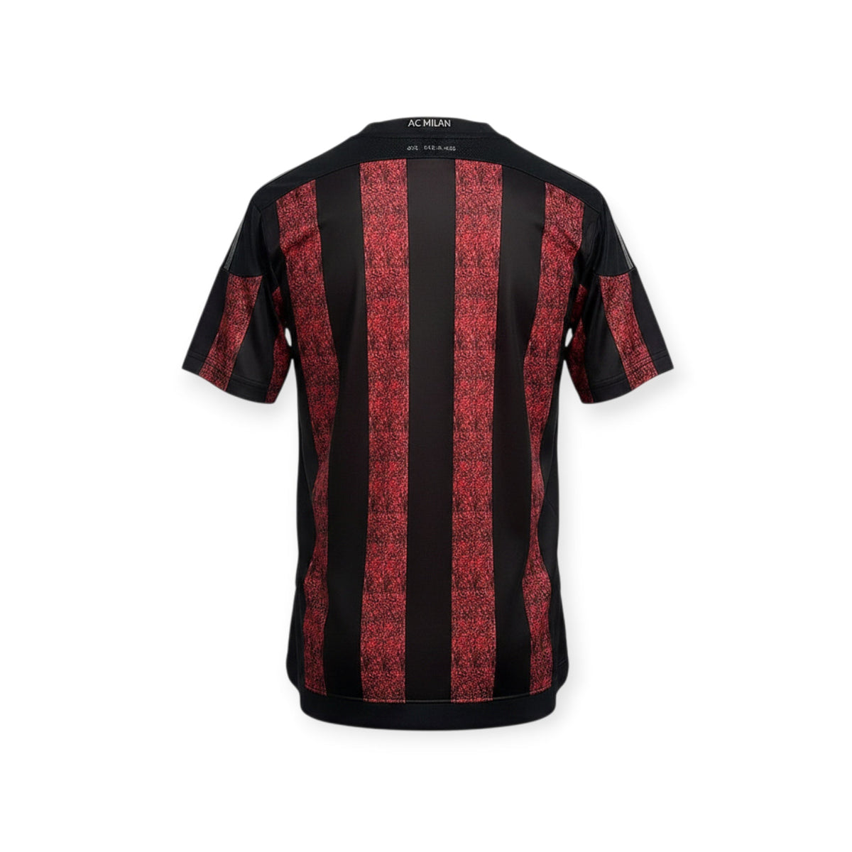 Back view of Archive Football AC Milan 2015/16 home jersey featuring iconic red and black vertical striped design
