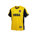 Archive Football Arsenal 1999-2000 yellow and navy away retro jersey with embroidered crest and SEGA sponsor logo