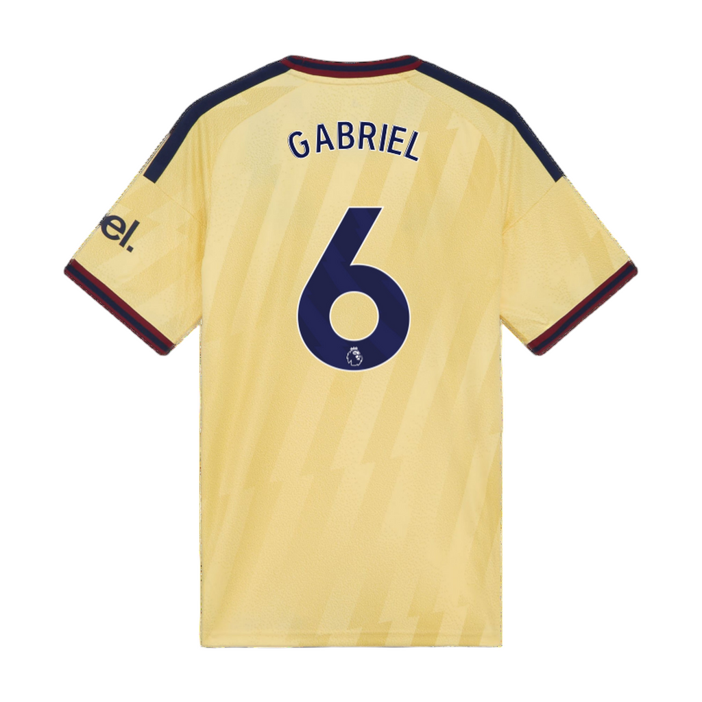 Archive Football Arsenal 2026/27 third jersey in yellow with Gabriel number 6 print on the back