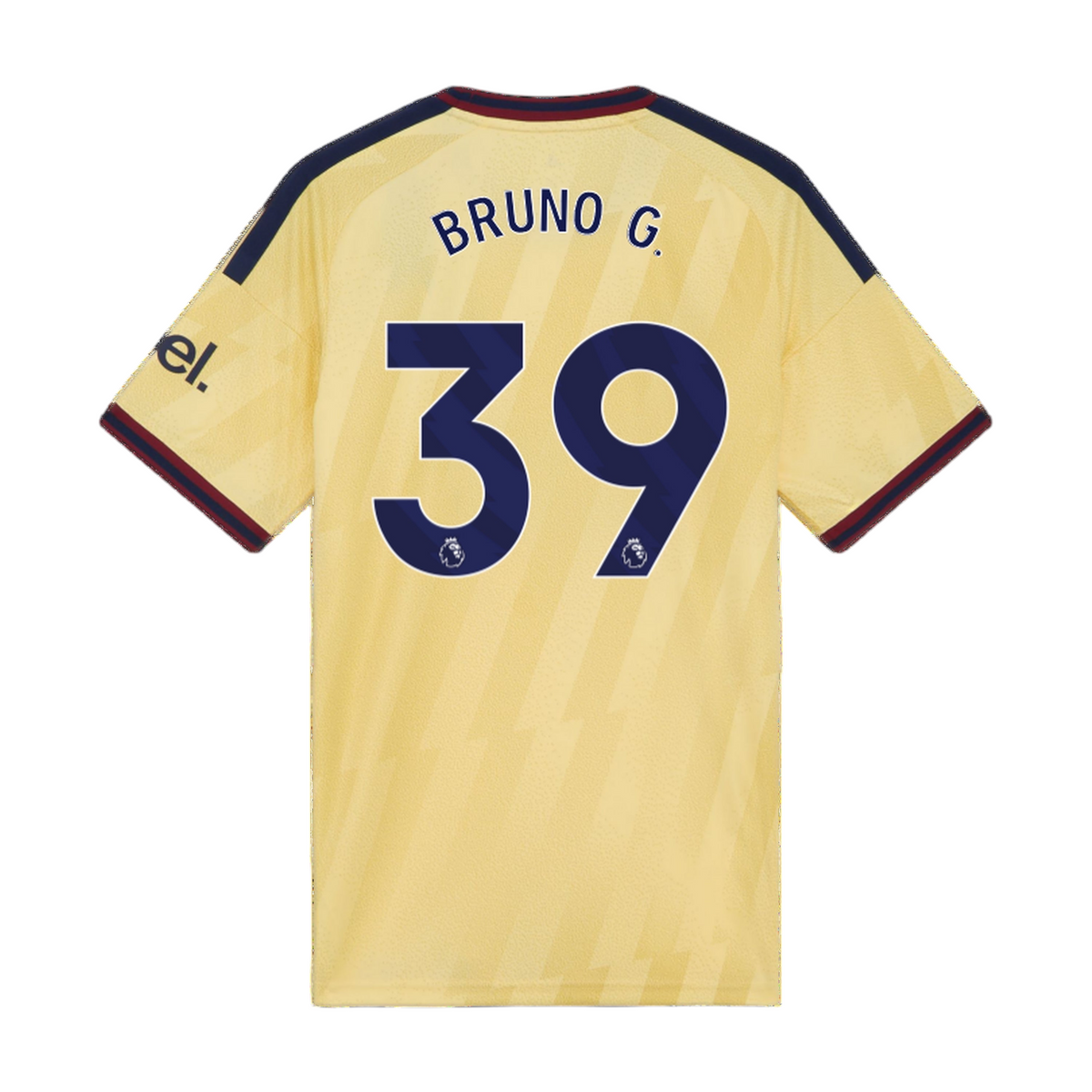 Archive Football Arsenal 2026/27 third jersey in yellow with Bruno G. #39 player name and number on the back