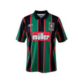Archive Football Aston Villa 1994 away retro jersey in black, green, and red stripes with embroidered club crest