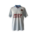 Archive Football Aston Villa 1987/89 away retro jersey in white with claret sponsor logo and light blue collar