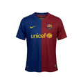 Archive Football FC Barcelona 2008/09 home retro jersey in iconic blue and red with embroidered crest and sponsor logo