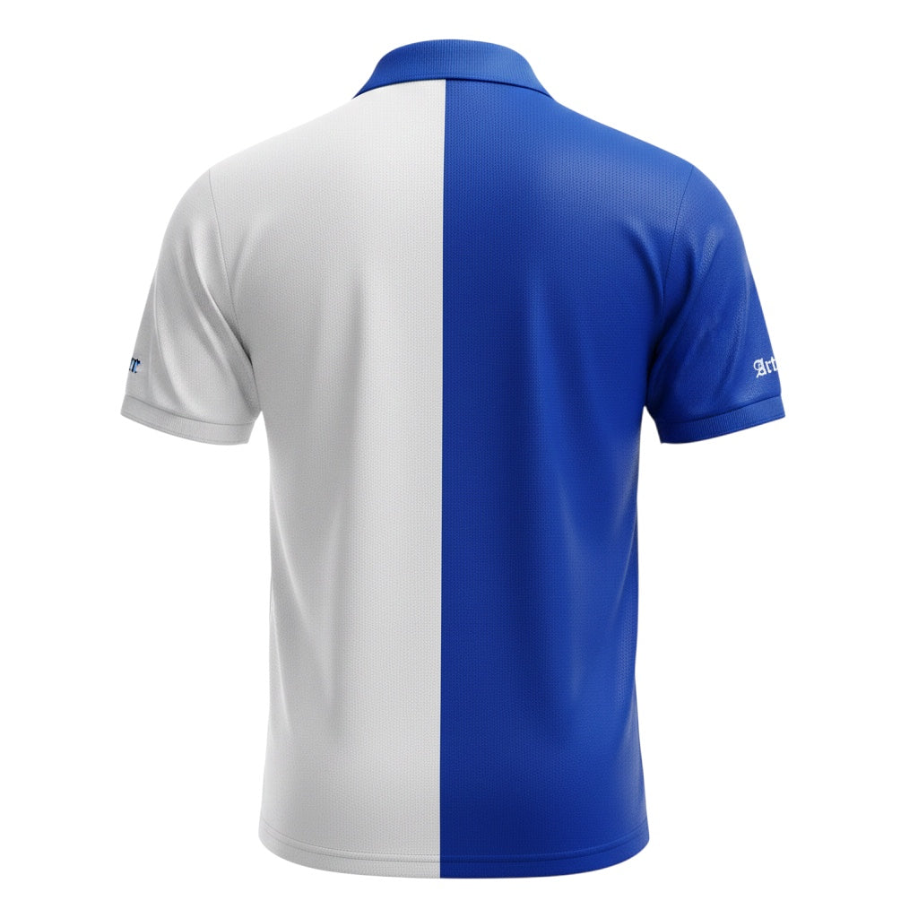Archive Football Blackburn Rovers 1994/95 retro home jersey, back view featuring iconic blue and white split design.