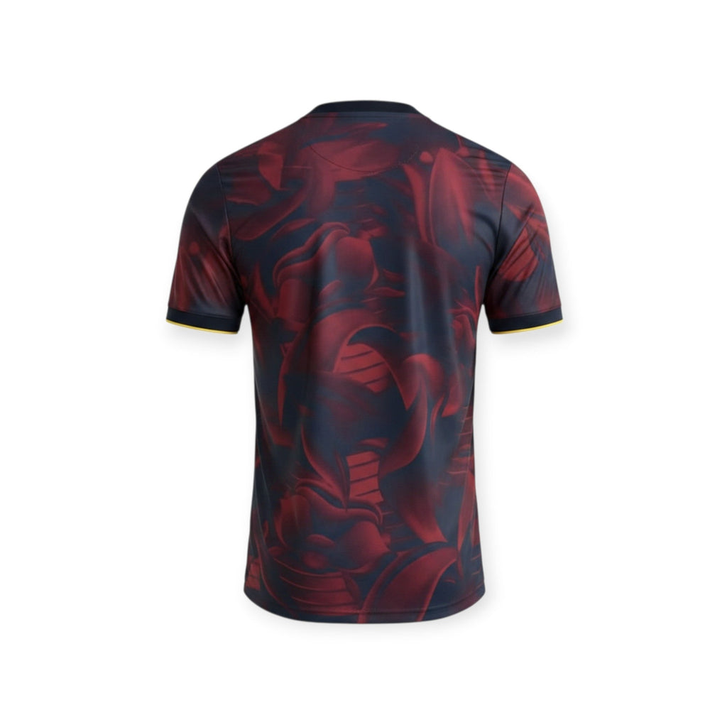 Vista trasera de la camiseta Archive Football del FC Barcelona edición especial 2026-2027 con estampado abstracto