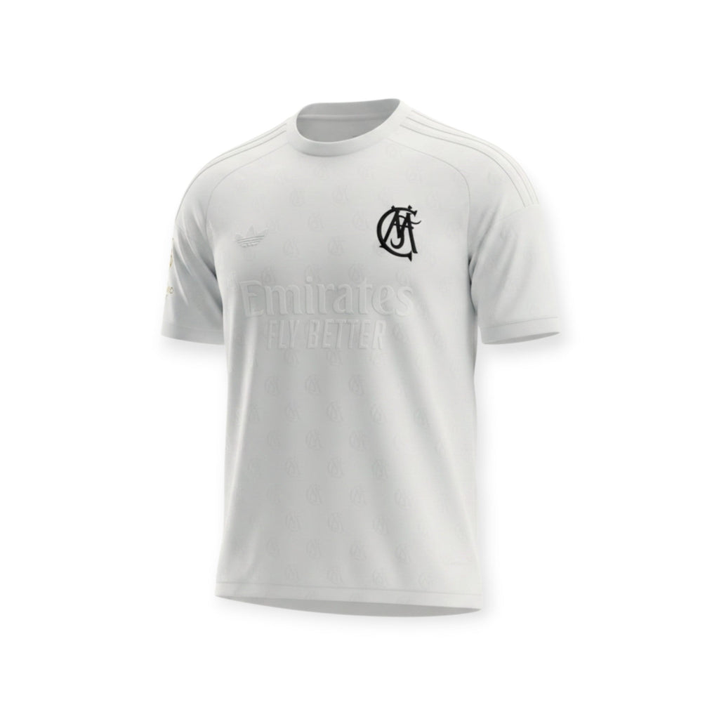 Camiseta oficial Archive Football Real Madrid 125 aniversario 2026-2027 blanca de poliéster transpirable