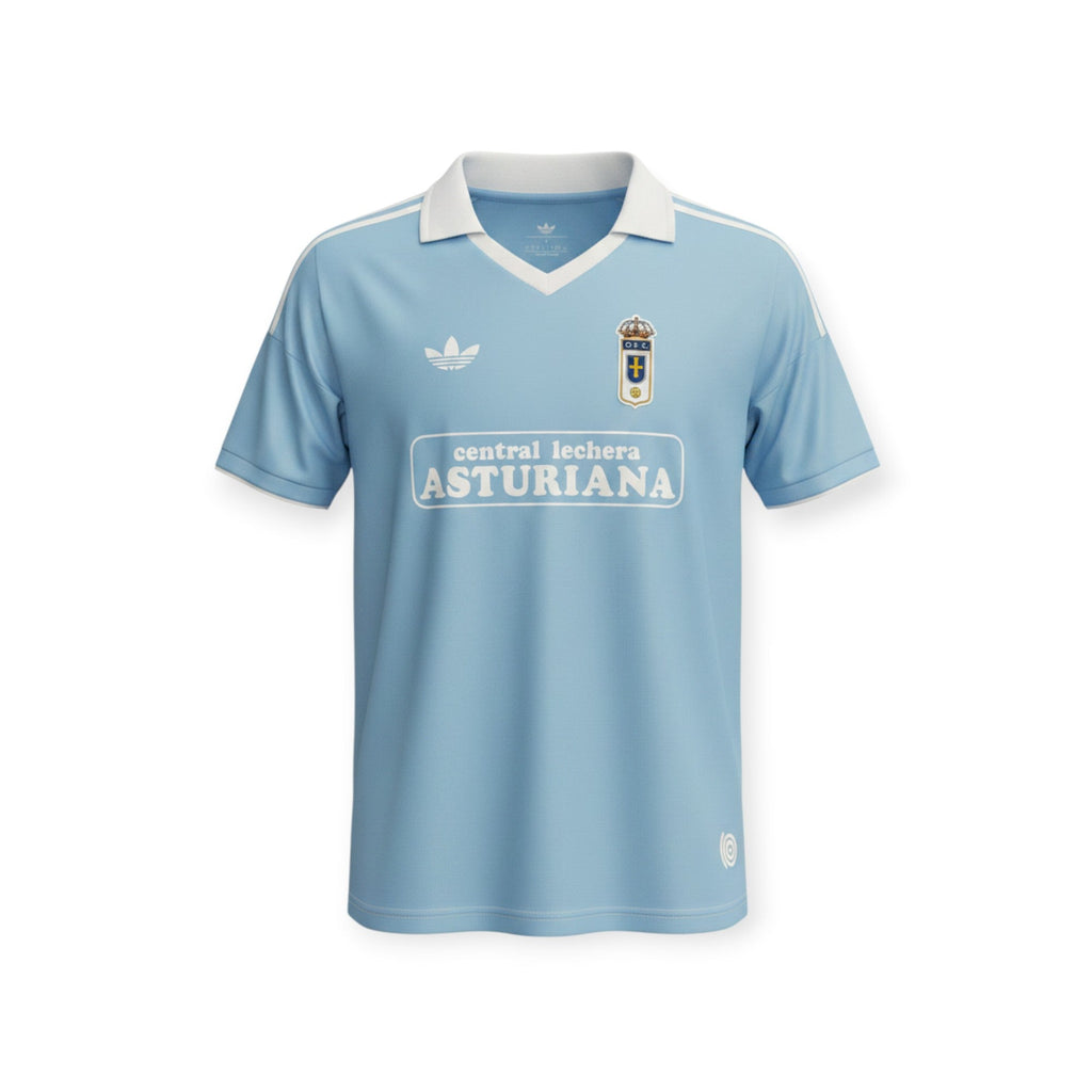 Camiseta de fútbol Archive Football Real Oviedo edición especial 2026-2027 en azul claro con cuello polo blanco