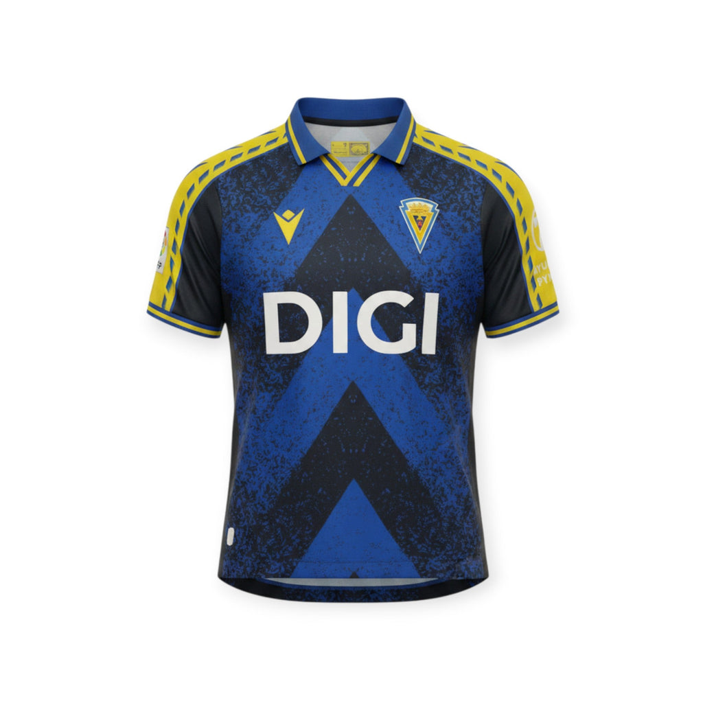 Camiseta retro de fútbol Archive Football del Cádiz CF 2026/2027 en azul y amarillo con cuello tipo polo