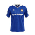 Camiseta retro Archive Football del Manchester United 1988/89 en azul con cuello en V y detalles bordados