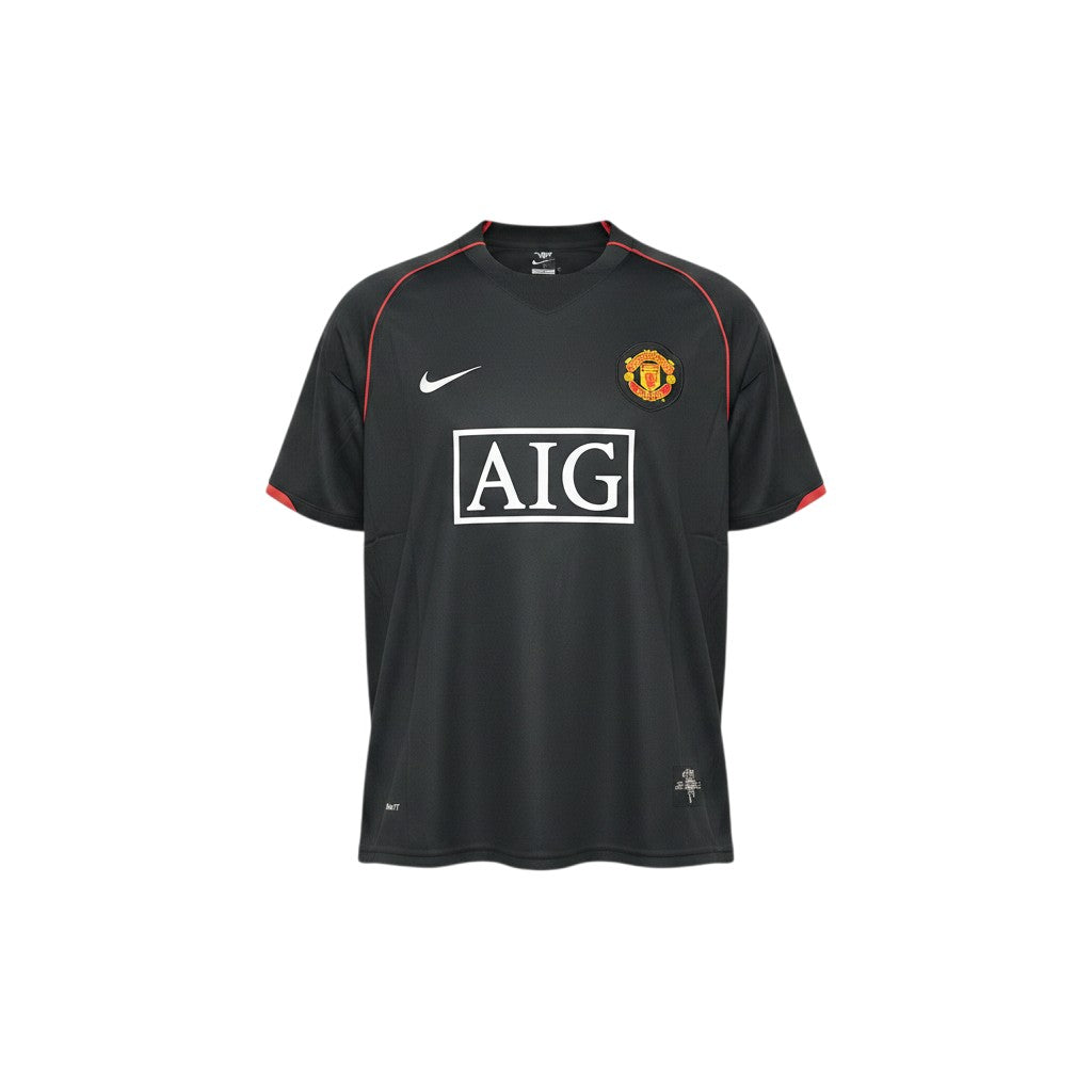 Camiseta de fútbol retro Archive Football del Manchester United 2007/08 en color negro con detalles en rojo