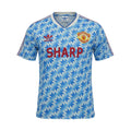 Camiseta retro de visitante Archive Football del Manchester United 1990/92 en azul con estampado geométrico y logo