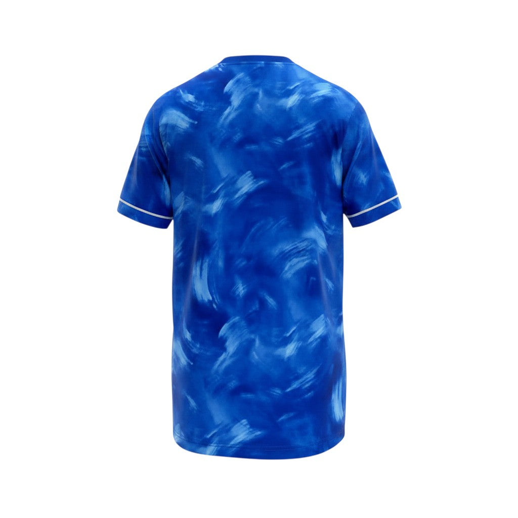 Vista trasera de la camiseta retro de visitante Newcastle United 1993/95 de Archive Football en azul con estampado