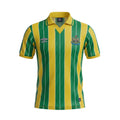 Camiseta retro de visitante del Newcastle United 1988/90 de Archive Football con rayas amarillas y verdes