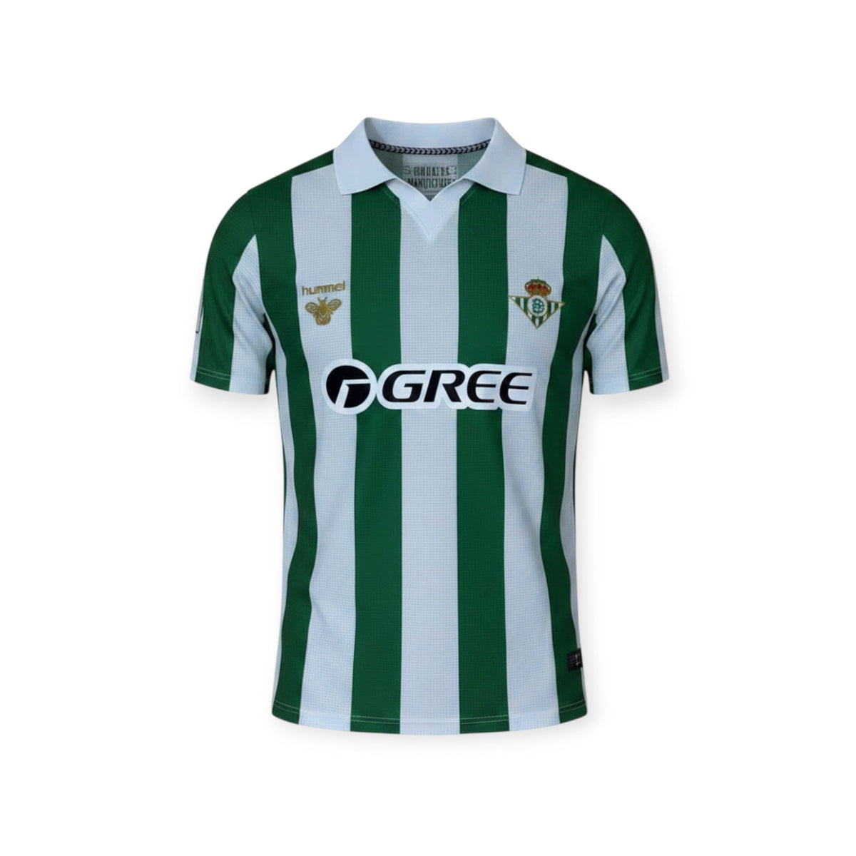 Camiseta retro Real Betis Special Edition 2026/2027 de Archive Football con rayas verdes y blancas y cuello polo