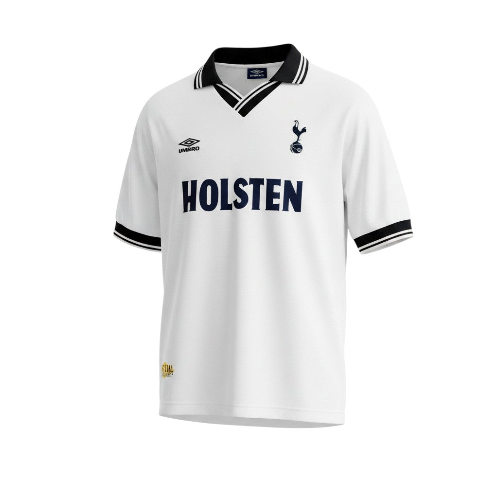 Camiseta retro de local del Tottenham Hotspur 1993/95 de Archive Football en color blanco con detalles en azul marino
