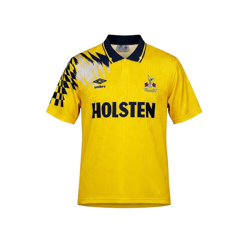 Camiseta retro de visitante Archive Football del Tottenham Hotspur 1991-95 en amarillo con detalles azul marino