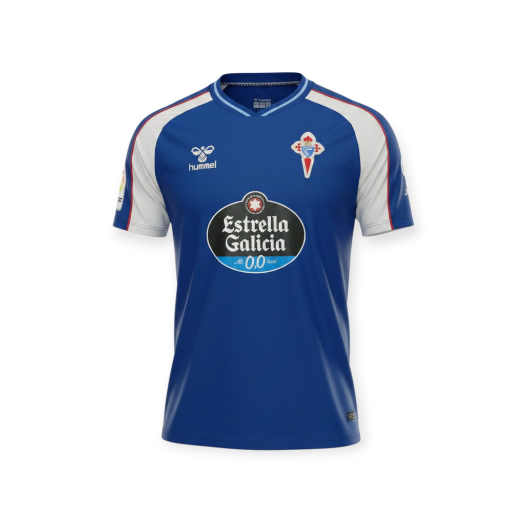 Archive Football Celta Vigo 2026/2027 away jersey in blue and white breathable polyester with team emblem