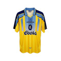 Archive Football Chelsea 1996/97 away retro jersey in yellow and blue with classic collar and embroidered logos
