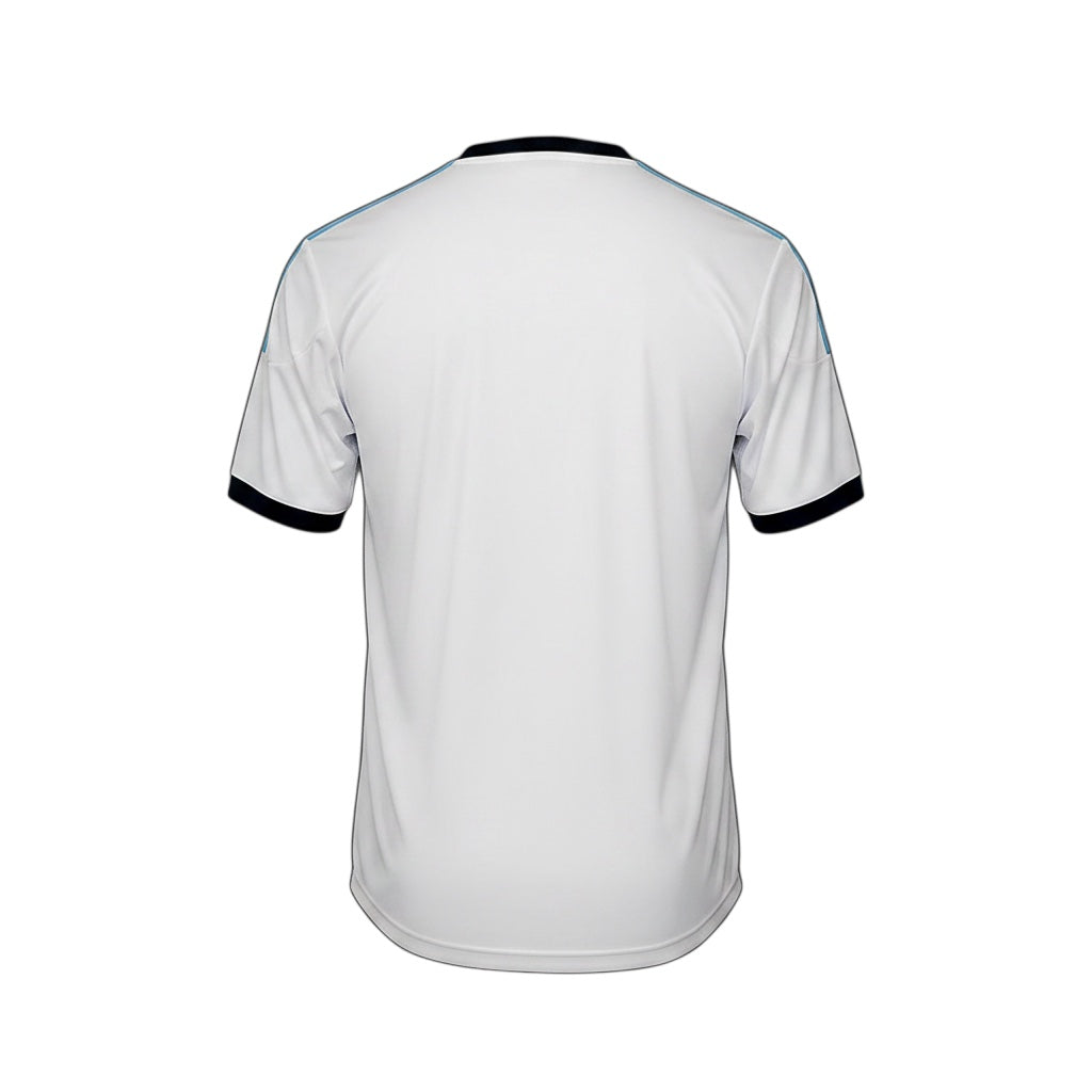 Archive Football Chelsea 2012/13 away retro jersey, white short-sleeve shirt with black trim, back view