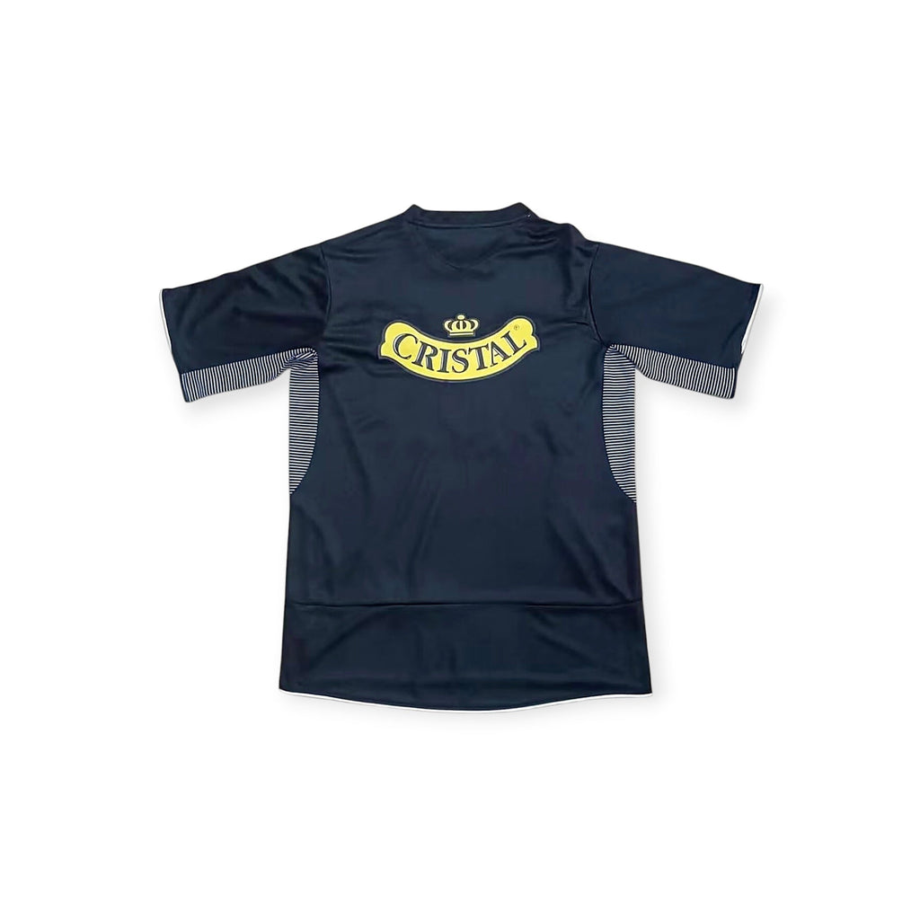 Archive Football Colo-Colo 2006 away retro jersey in black with yellow Cristal sponsor logo and white side detailing