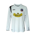Archive Football Colo-Colo 2006 long-sleeve home jersey in white with embroidered crest and Cristal sponsor logo