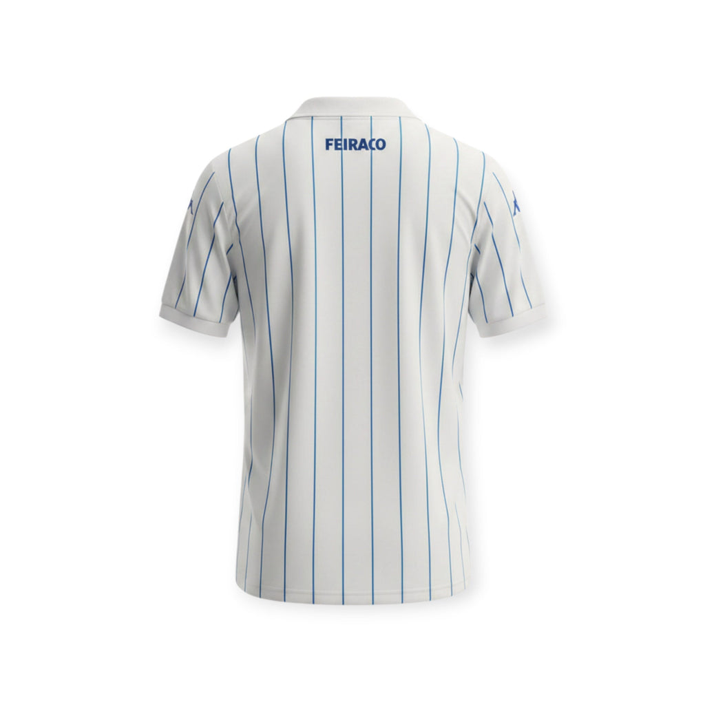 Back view of Archive Football Deportivo de La Coruña 2026/2027 retro jersey in white with blue pinstripes