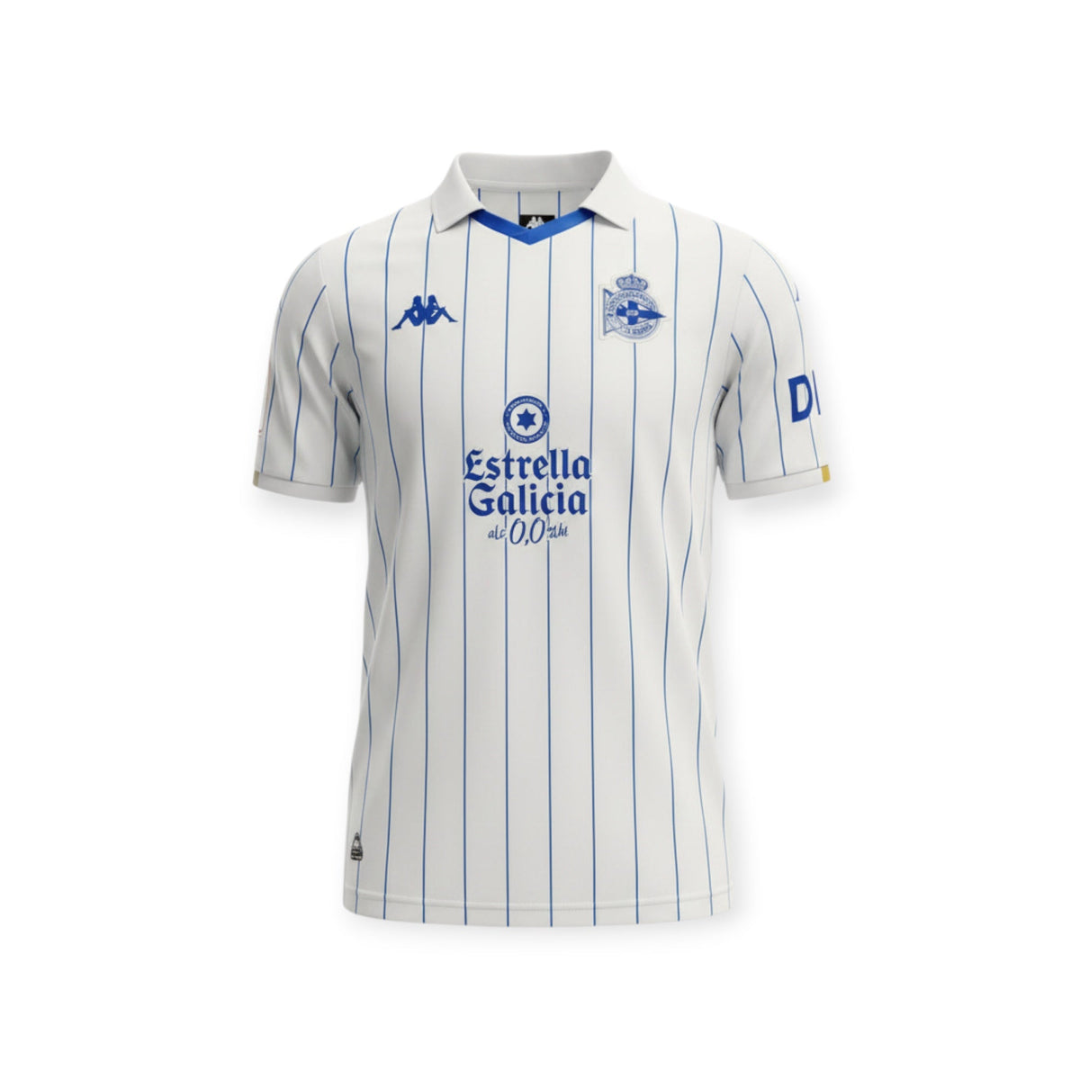 Archive Football Deportivo de La Coruña 2026/2027 retro jersey in white with blue pinstripes and team emblem