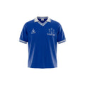 Archive Football 1985 Everton home retro jersey in blue with white collar, embroidered crest, and sponsor logo.