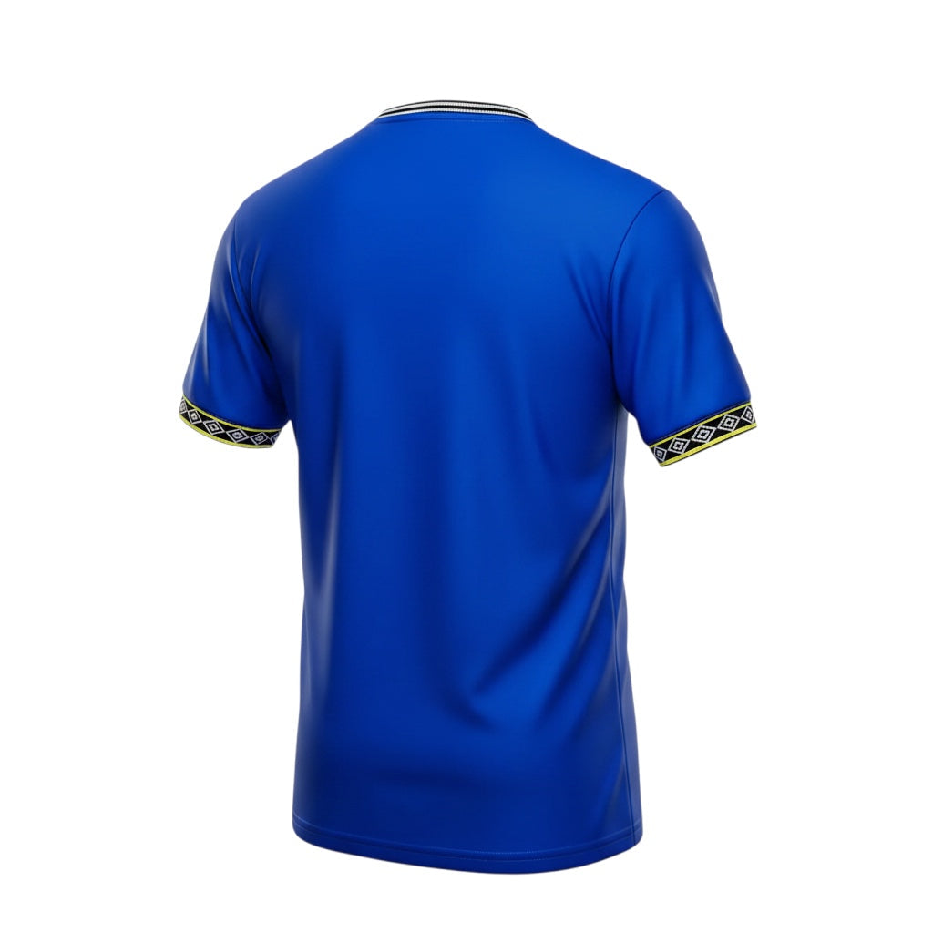 Back view of Archive Football Everton 1997/99 retro home jersey in royal blue with black and white sleeve trim