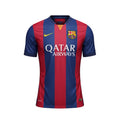 Archive Football FC Barcelona 2014/15 home jersey in iconic red and blue stripes with embroidered crest and logos