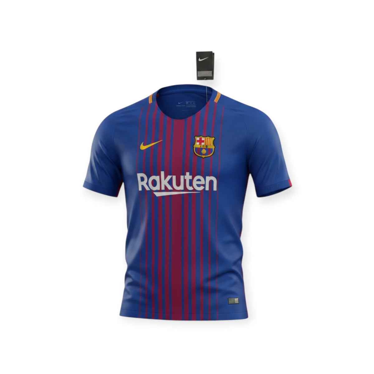Archive Football FC Barcelona 2017/18 home jersey in blue and red with embroidered crest and Rakuten sponsor logo