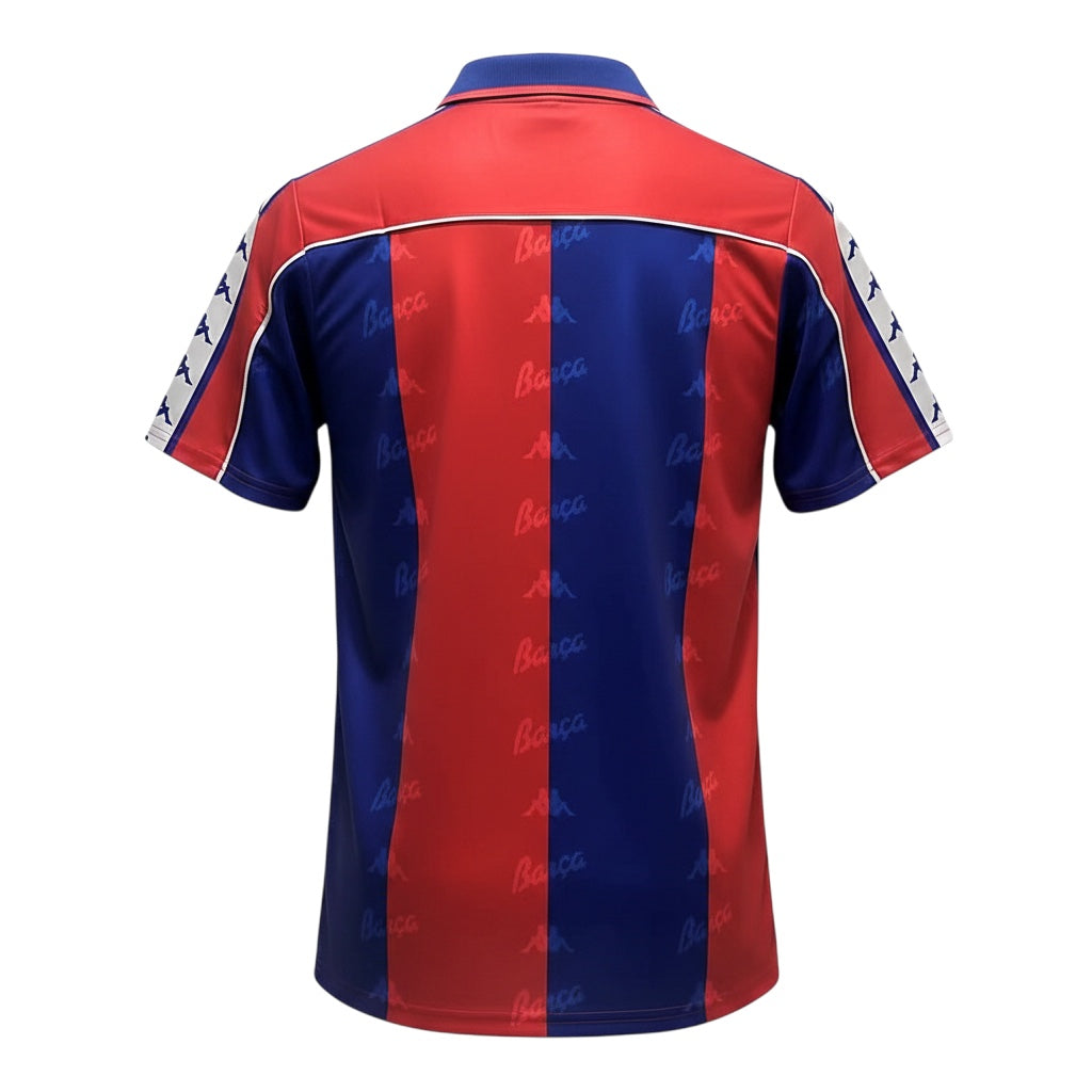 Archive Football FC Barcelona 1992/95 retro home jersey in blue and red with classic collar and patterned sleeves