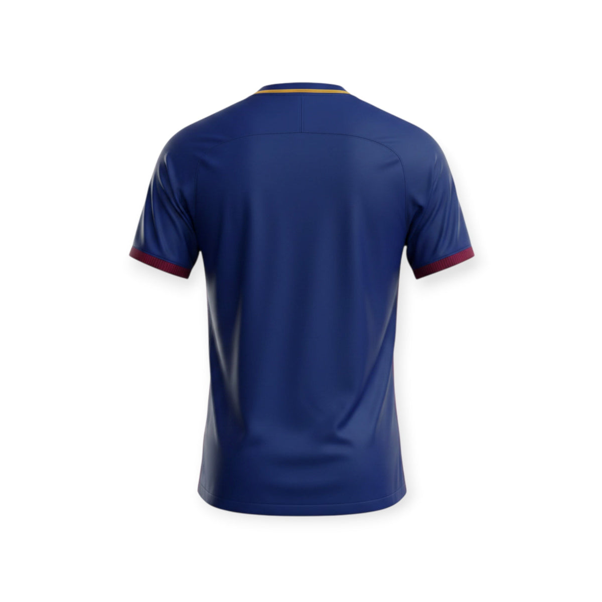 Archive Football FC Barcelona 2017/18 retro home jersey back view in blue with maroon sleeve trim