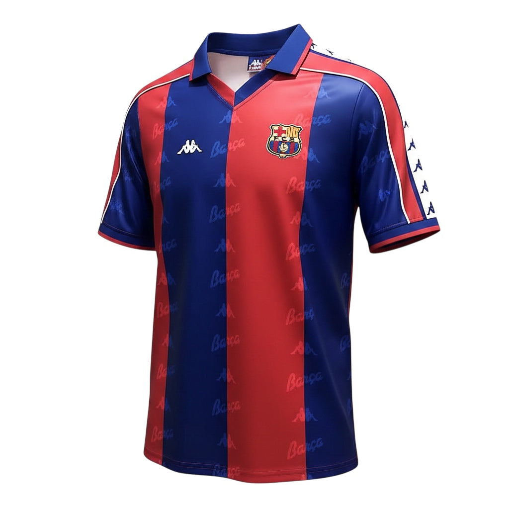 Archive Football FC Barcelona 1992/95 retro home jersey in blue and red with classic collar and embroidered crest