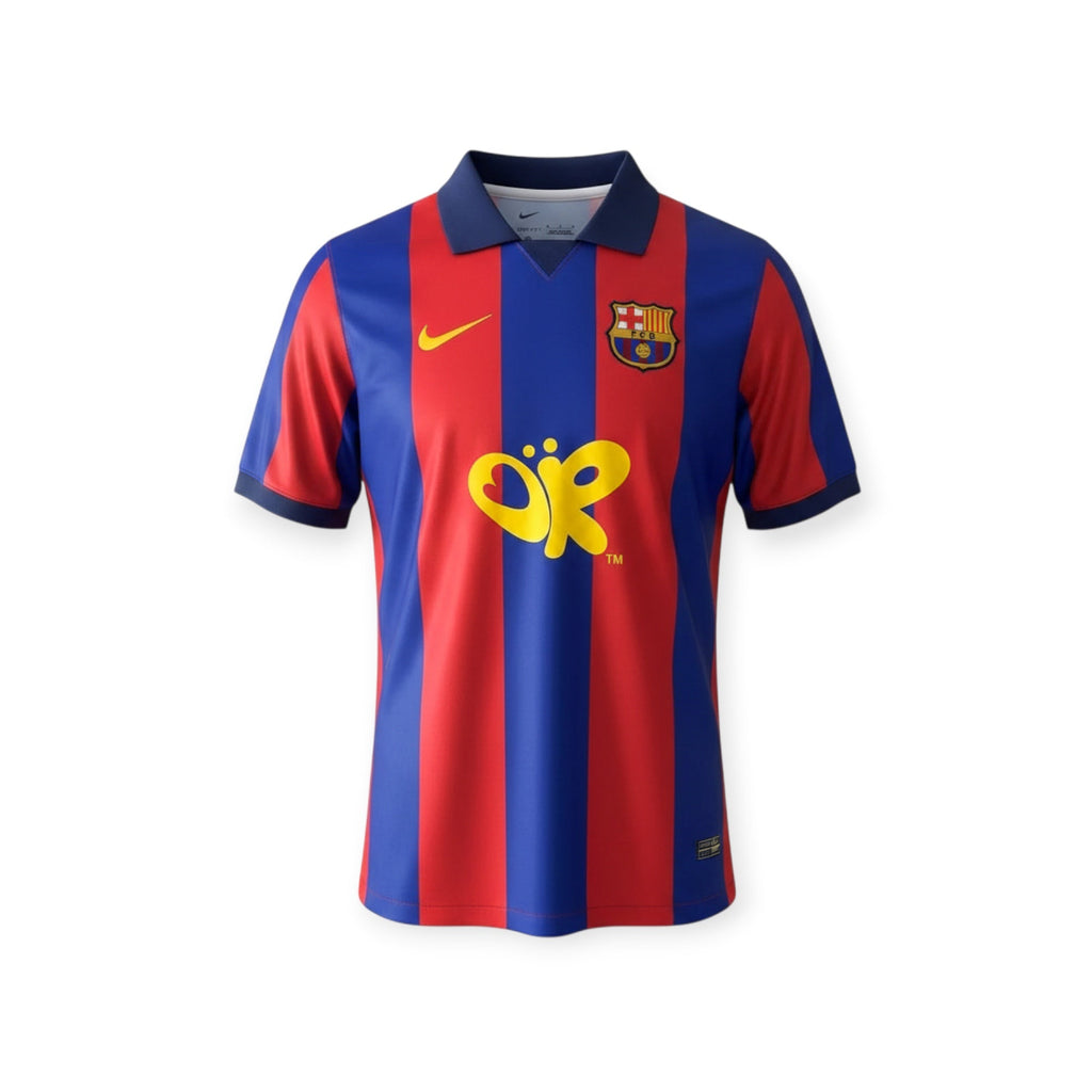 Archive Football FC Barcelona 2026/2027 special edition jersey with blue and red stripes and a polo collar.