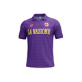 Archive Football Fiorentina 1989/90 home retro jersey in purple with yellow sponsor logo and embroidered club crest.