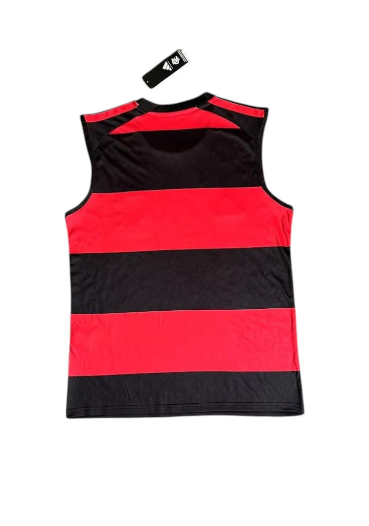 Archive Football Flamengo 2026/27 home training vest in iconic red and black horizontal stripes