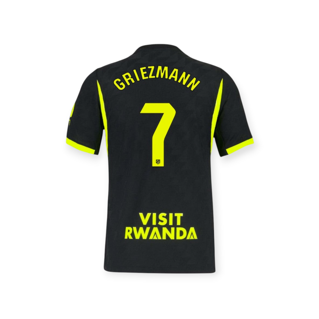 Archive Football Griezmann Atletico de Madrid 2026/27 away jersey in black with neon yellow lettering and number 7