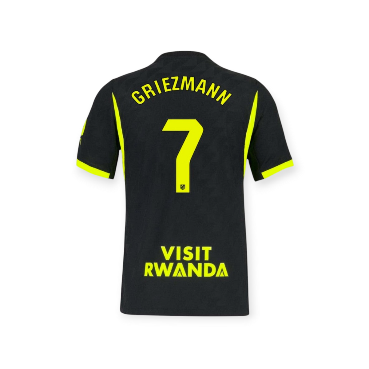 Archive Football Griezmann Atletico de Madrid 2026/27 away jersey in black with neon yellow lettering and number 7