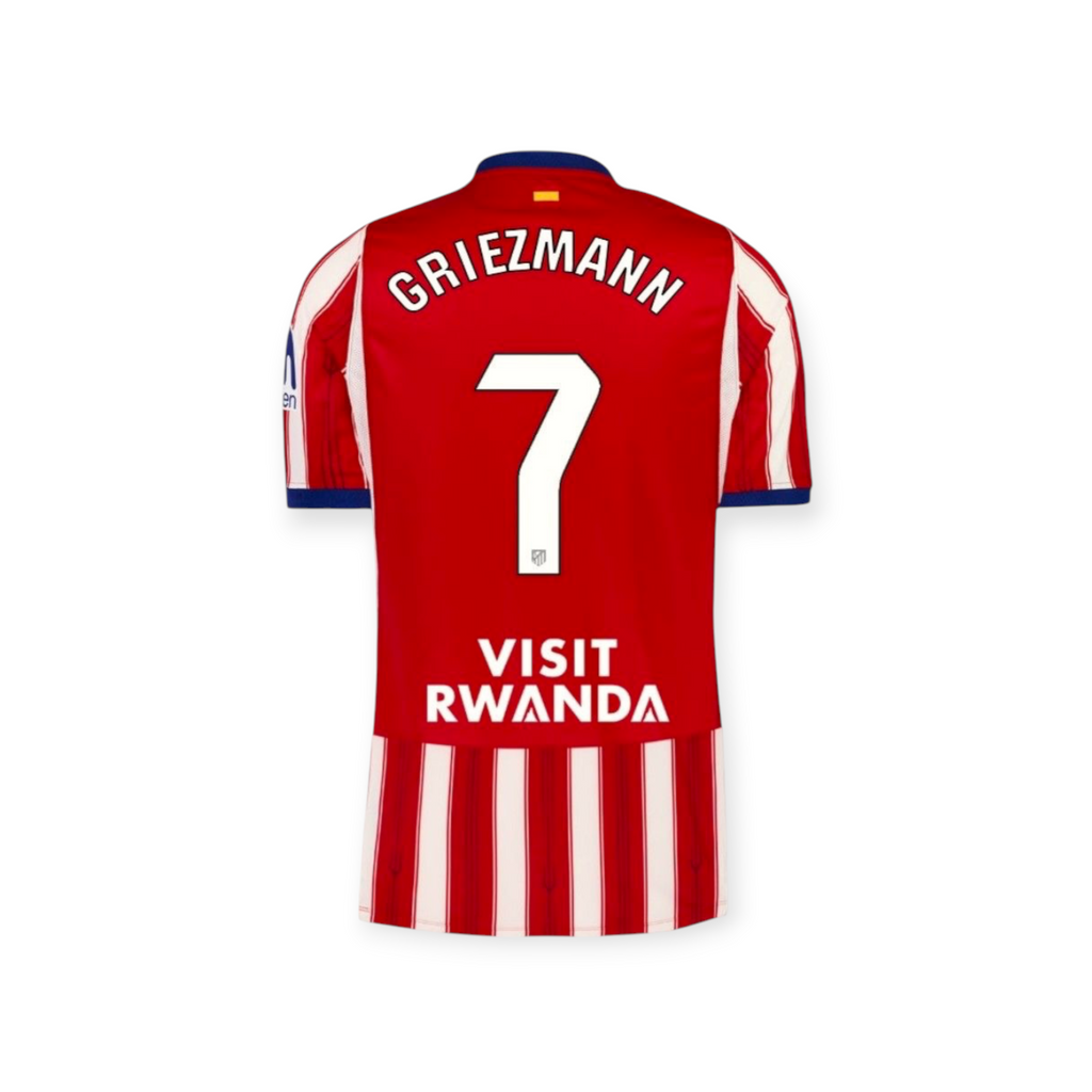 Archive Football Griezmann Atletico de Madrid 2026/27 home jersey with red and white stripes and player details
