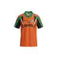 Archive Football 1997 Ireland away retro jersey in orange with green and black accents and embroidered crest