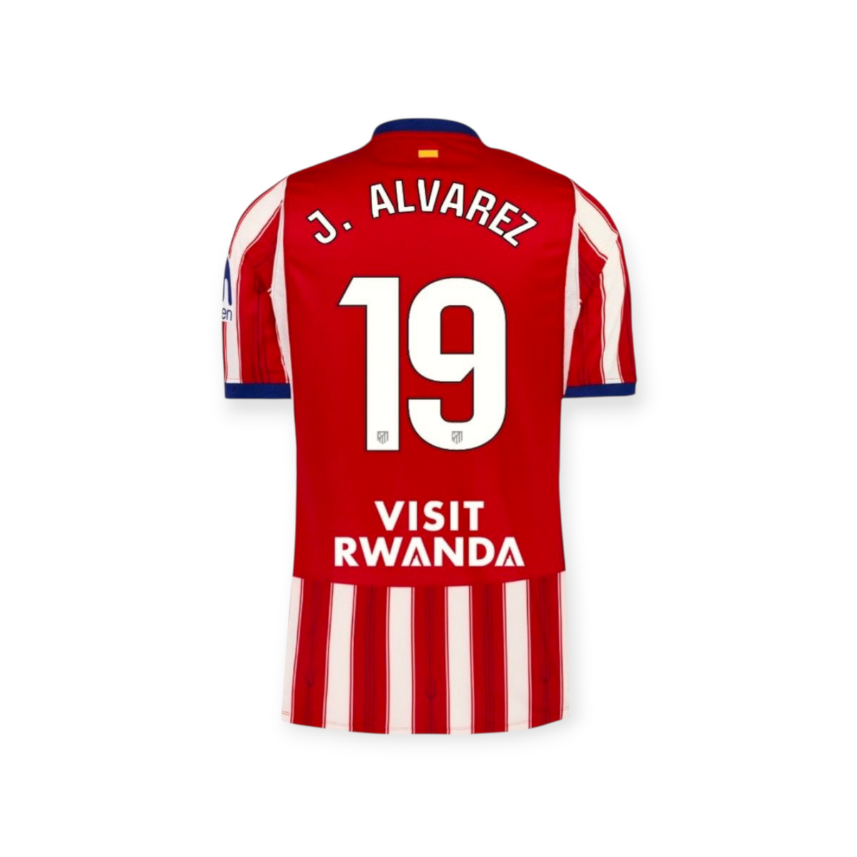 Archive Football Julian Alvarez Atletico de Madrid 2026/27 home jersey, red and white with number 19 on back.