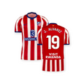 Archive Football Julián Álvarez Atlético de Madrid 2026/27 home jersey with red and white stripes and player details.