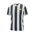 Archive Football Juventus 2017/18 retro soccer jersey in black and white stripes with embroidered logo and gold stars