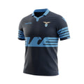 Archive Football Lazio 2016 away retro jersey in navy blue with light blue graphic chest stripe and embroidered crest