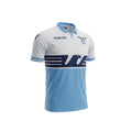 Archive Football Lazio 2018 retro home jersey in sky blue and white with embroidered crest and classic collar