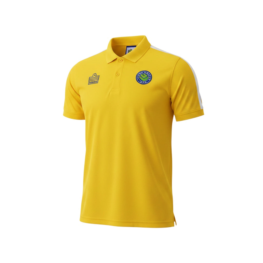 Archive Football Leeds United 1977/78 retro away jersey in yellow with white shoulder stripes and embroidered crest