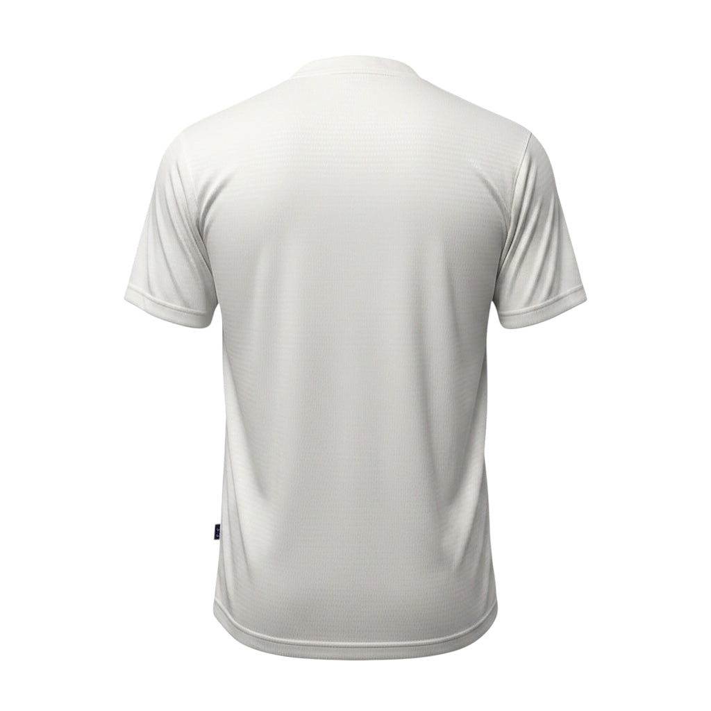 Back view of Archive Football Leeds United 1995/96 retro home jersey in white breathable polyester fabric