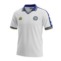 Archive Football Leeds United 1977/78 retro home jersey in white with blue and yellow trim and embroidered crest.