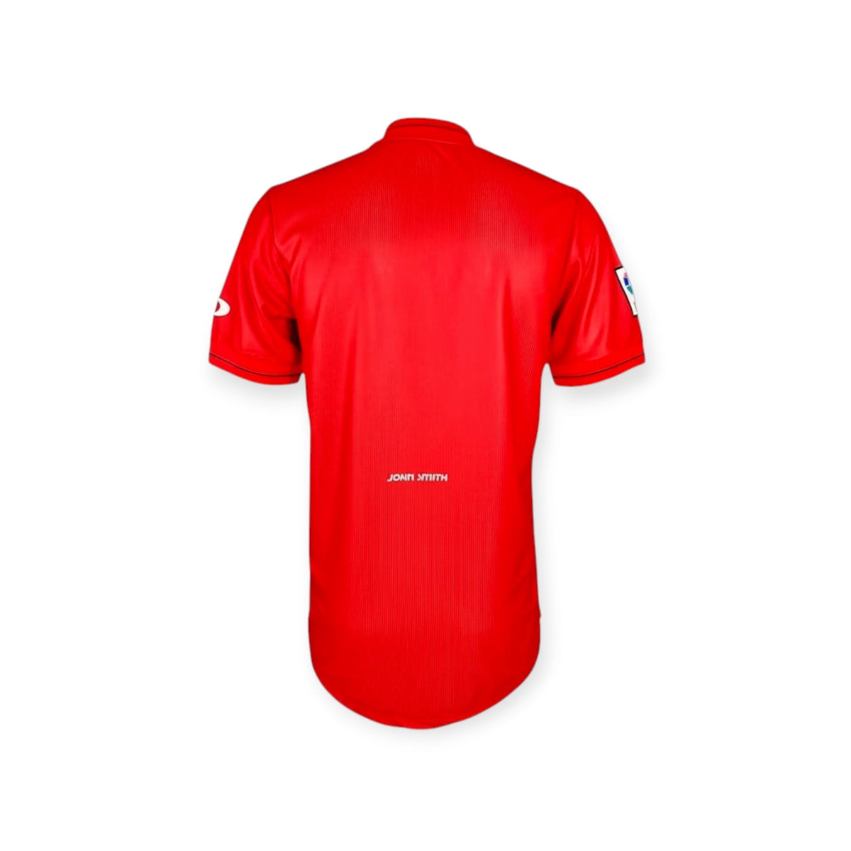 Archive Football Mallorca 2000/01 home retro jersey in red, back view showing breathable polyester fabric.